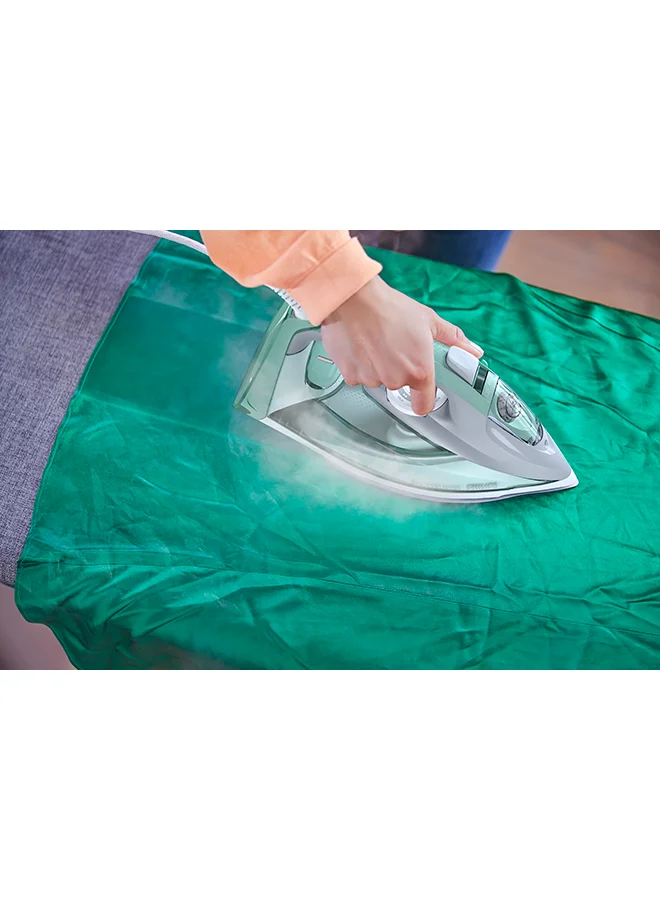 Philips Steam Iron 7000 Series - 45g/min Continuous Steam, 220g Steam Boost, SteamGlide Plus Soleplate, 300 ml 2600 W DST7012/76 Desert Green/Grey