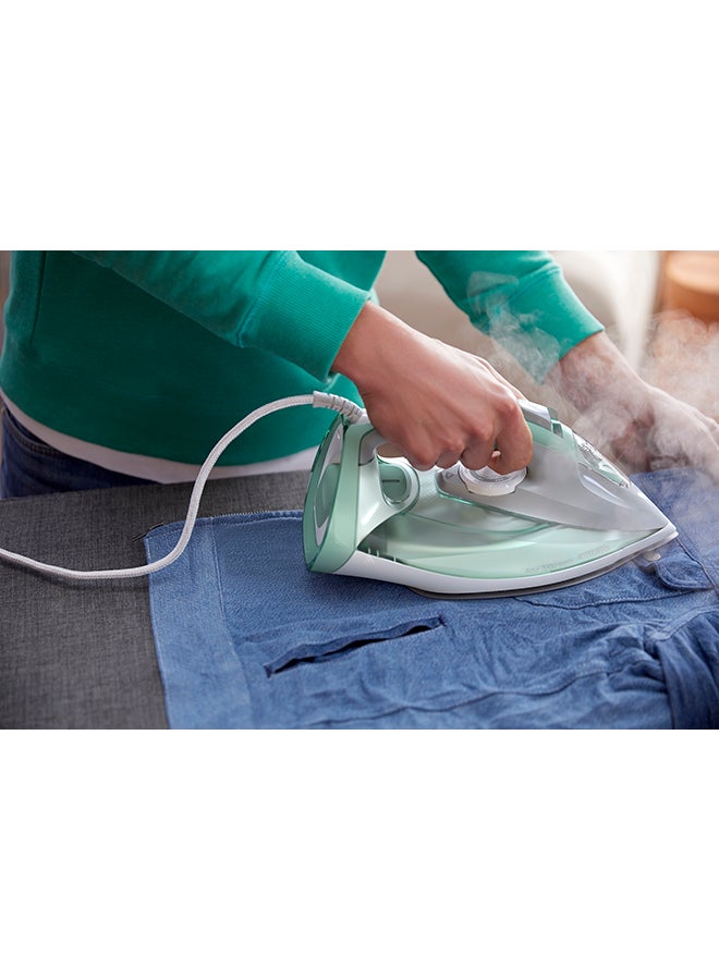 Philips - Steam Iron 7000 Series - 45g/min Continuous Steam, 220g Steam Boost, SteamGlide Plus Soleplate, 300 ml 2600 W DST7012/76 Desert Green/Grey - Image 1