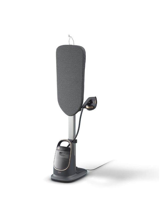 Philips All-in-One Ironing Solution 8500 Series – 2200W Garment Steamer, multi angle board, no burn, 1.2L detachable water tank, 3 steam settings, Grey/Gold  – AIS8540/80 1.2 L 2400 W AIS8540/80 Dark Slate Grey/Gold