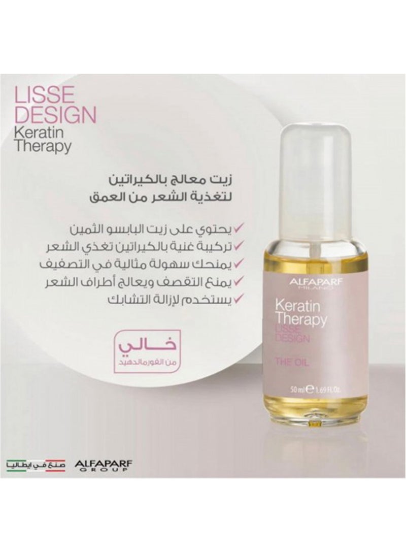 ALFAPARF Milano Keratin Therapy Lisse Design The Oil 50ml - Image 3
