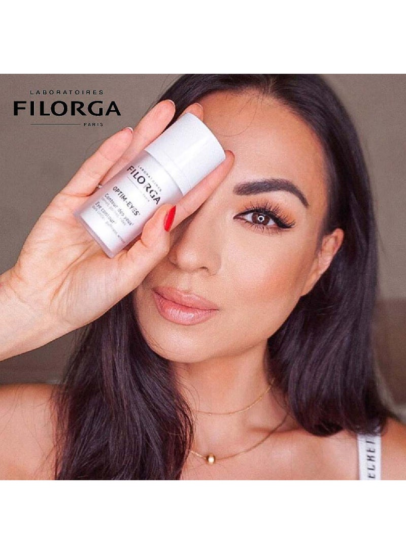 FILORGA Optim Eyes Dark Circles Puffiness Wrinkles Eye Contour Cream 15ml  - Image 4