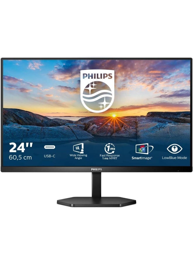 Philips 23.8 Inch 24E1N3300A IPS Panel FHD Frameless Monitor With HDMI Display Port USB C And USB 3.2 x 4 And 3W Speakers Black - Image 1