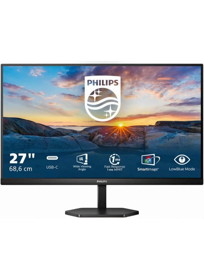 Philips 27 Inch 27E1N3300A IPS Panel FHD Frameless Monitor With HDMI Display Port USB C And USB 3.2 x 4 And 3W Speakers Black - Image 1