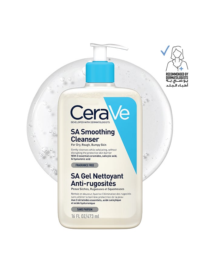 CeraVe SA Smoothing Cleanser For Normal, Dry, Rough and Bumpy Skin With Salicylic Acid 473ml - Image 3