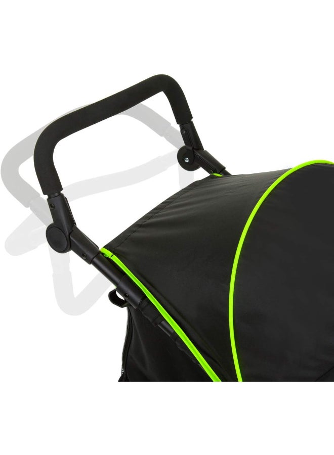 hauck - Runner Black Neon Robust All Terrain Buggy Xl Pneumatic Air Wheels, Jogging And Running Style Pushchair With Raincover - Image 1