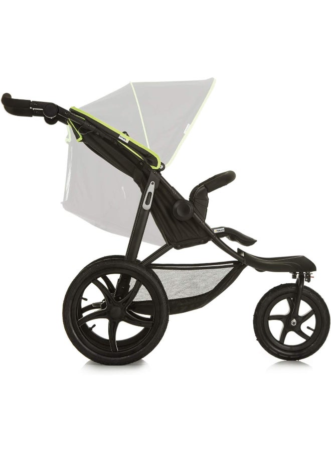 hauck - Runner Black Neon Robust All Terrain Buggy Xl Pneumatic Air Wheels, Jogging And Running Style Pushchair With Raincover - Image 1