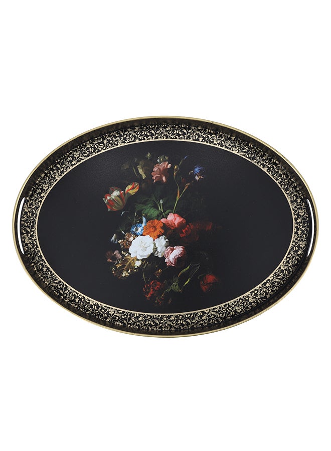 Royalford Black Gold Tray 43X30Cm Assorted Design Made In Turkey Black With Red Floral Design/Yellow Design Assorted 42x30cm  - Image 5