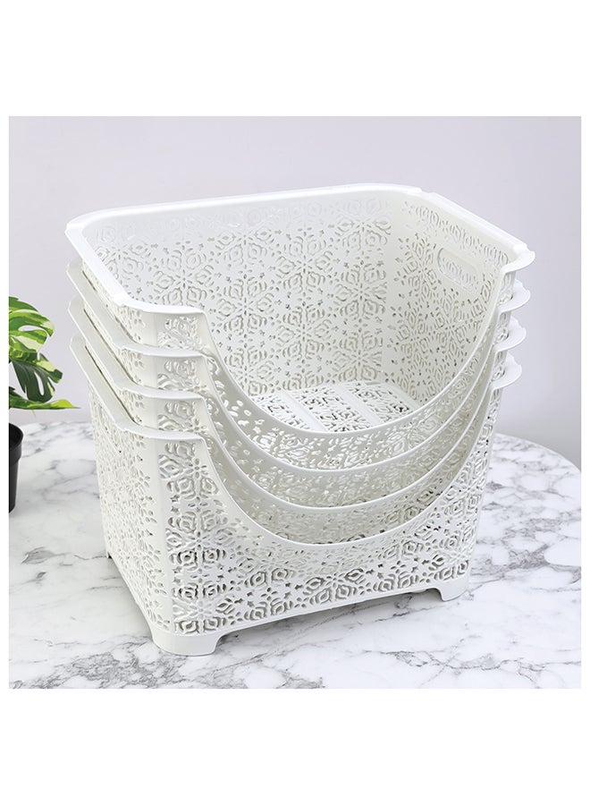 Royalford 4-Tier Storage Cabinet Plastic Rack Closet Organizer Box Suitable For Home Bedroom, Kitchen Assorted Color 39x27x88cm - Image 4