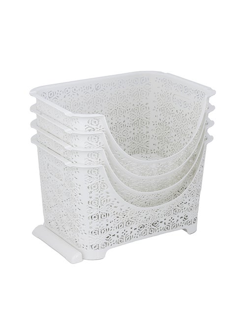 4-Tier Storage Cabinet Plastic Rack Closet Organizer Box Suitable For Home Bedroom, Kitchen Assorted Color 39x27x88cm