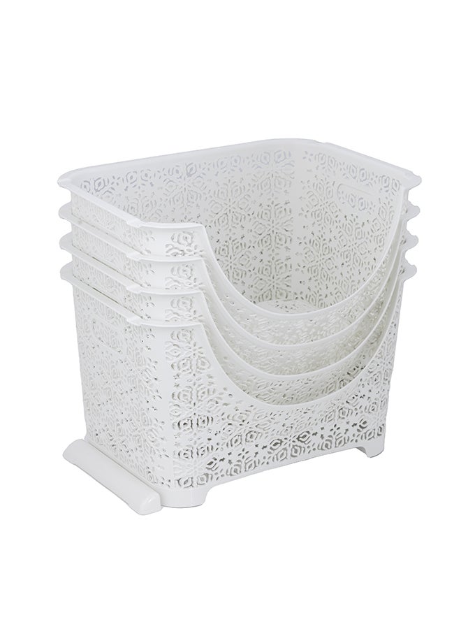 Royalford 4-Tier Storage Cabinet Plastic Rack Closet Organizer Box Suitable For Home Bedroom, Kitchen Assorted Color 39x27x88cm - Image 1