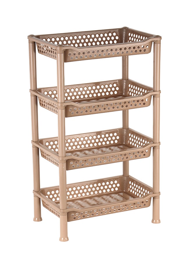 Royalford - 4-Tier Multi-Layer Kitchen Rack Plastic Multi-Purpose Storage Rack For Fruits And Vegetables Assorted Colour 427x277x720mm - Image 1