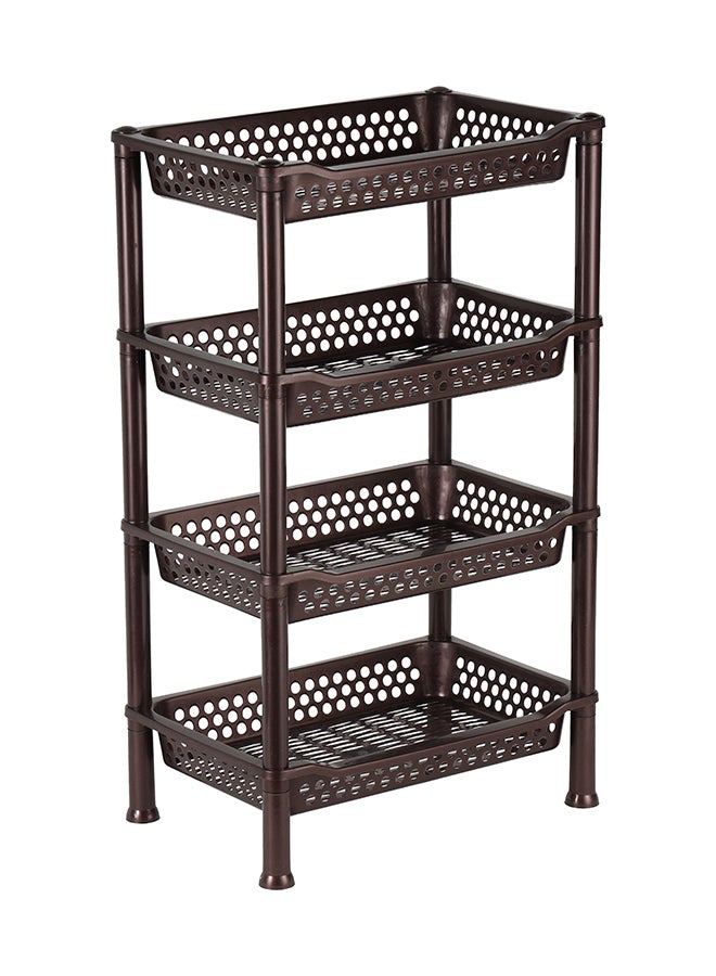 Royalford - 4-Tier Multi-Layer Kitchen Rack Plastic Multi-Purpose Storage Rack For Fruits And Vegetables Assorted Colour 427x277x720mm - Image 1