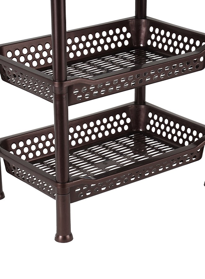 Royalford - 4-Tier Multi-Layer Kitchen Rack Plastic Multi-Purpose Storage Rack For Fruits And Vegetables Assorted Colour 427x277x720mm - Image 1