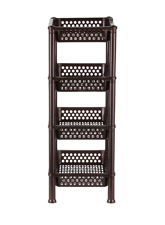 Royalford - 4-Tier Multi-Layer Kitchen Rack Plastic Multi-Purpose Storage Rack For Fruits And Vegetables Assorted Colour 427x277x720mm - Image 1