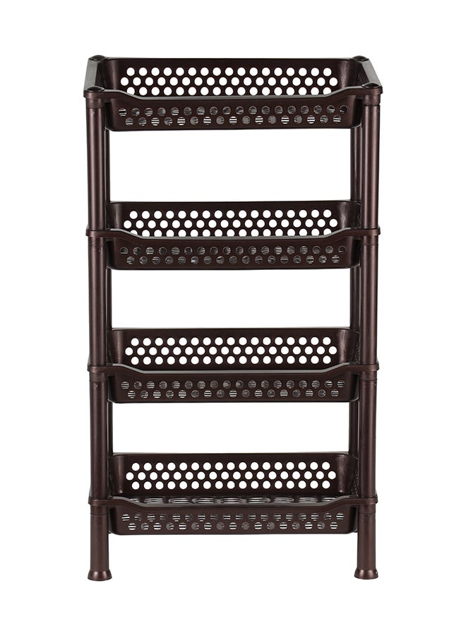 Royalford - 4-Tier Multi-Layer Kitchen Rack Plastic Multi-Purpose Storage Rack For Fruits And Vegetables Assorted Colour 427x277x720mm - Image 1