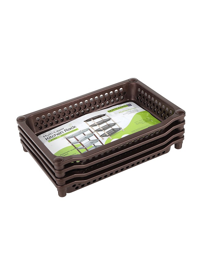 Royalford - 4-Tier Multi-Layer Kitchen Rack Plastic Multi-Purpose Storage Rack For Fruits And Vegetables Assorted Colour 427x277x720mm - Image 1