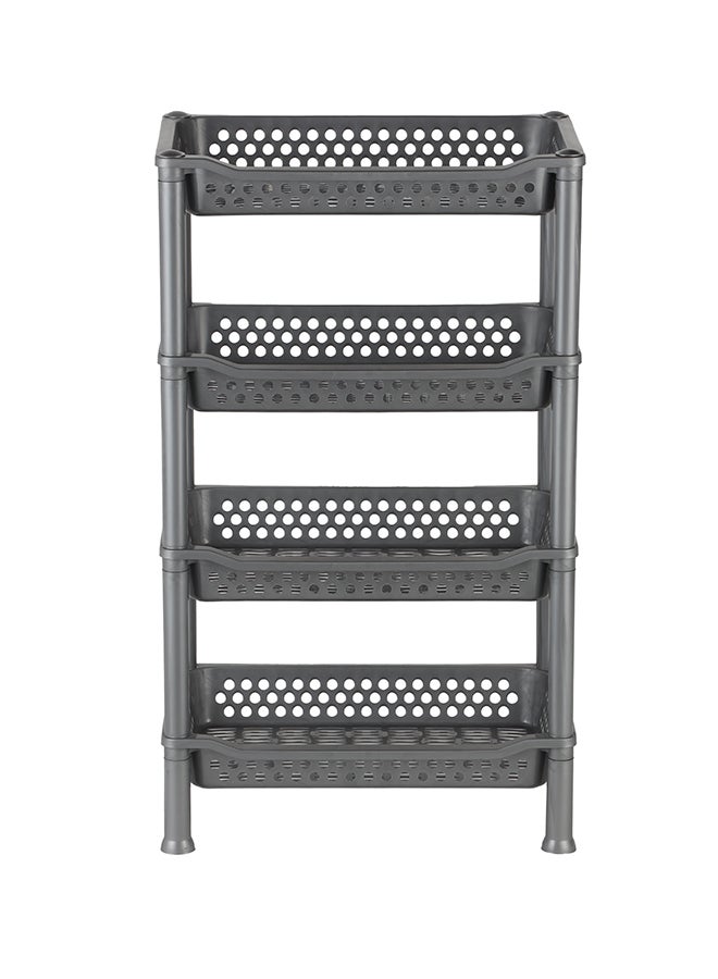 Royalford - 4-Tier Multi-Layer Kitchen Rack Plastic Multi-Purpose Storage Rack For Fruits And Vegetables Assorted Colour 427x277x720mm - Image 1