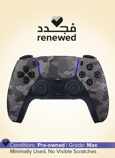 Renewed - PlayStation 5 DualSense Wireless Controller -Grey Camouflage