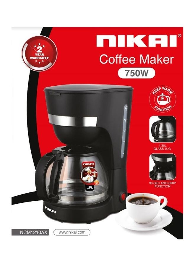 نيكاي ماكينة صنع القهوة 1.25 L 750 W NCM1210AX أسود - Image 2