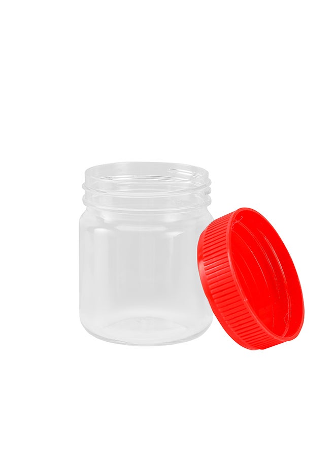 Royalford - 100 ML Round Airtight PET Jar- RF11222 Set of 6 Storage Containers Transparent Jar for Pulses Cereals and Spices Assorted Colors 100ml - Image 1