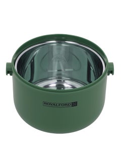 Royalford Single Layer Round Lunch Box Stainless Steel Inner Assorted Food Storage Container with Individual Compartments Durable Leak-Proof Eco-Friendly Green 16x2.8x4cm  - Image 4