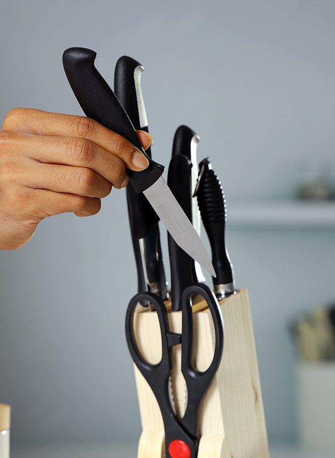 رويال فورد طقم سكاكين مطبخ مكون من 8 قطع مع كتلة خشبية، مقص متعدد الأغراض RF10229، مبراة سكاكين، مجموعة مطبخ الكل في 1 للتقطيع والتقطيع والتقطيع والتقطيع - Image 4