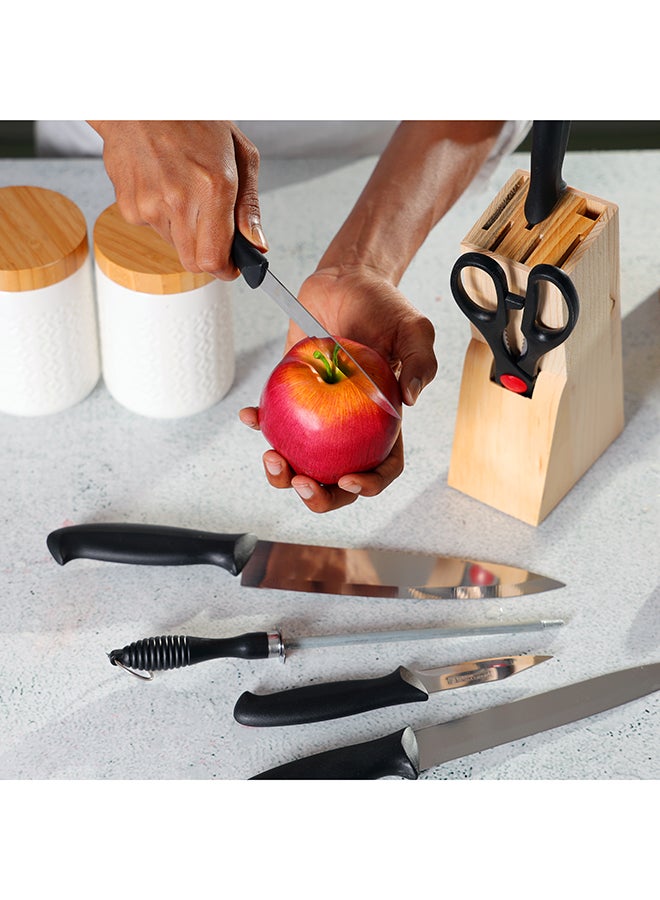 رويال فورد طقم سكاكين مطبخ مكون من 8 قطع مع كتلة خشبية، مقص متعدد الأغراض RF10229، مبراة سكاكين، مجموعة مطبخ الكل في 1 للتقطيع والتقطيع والتقطيع والتقطيع - Image 5