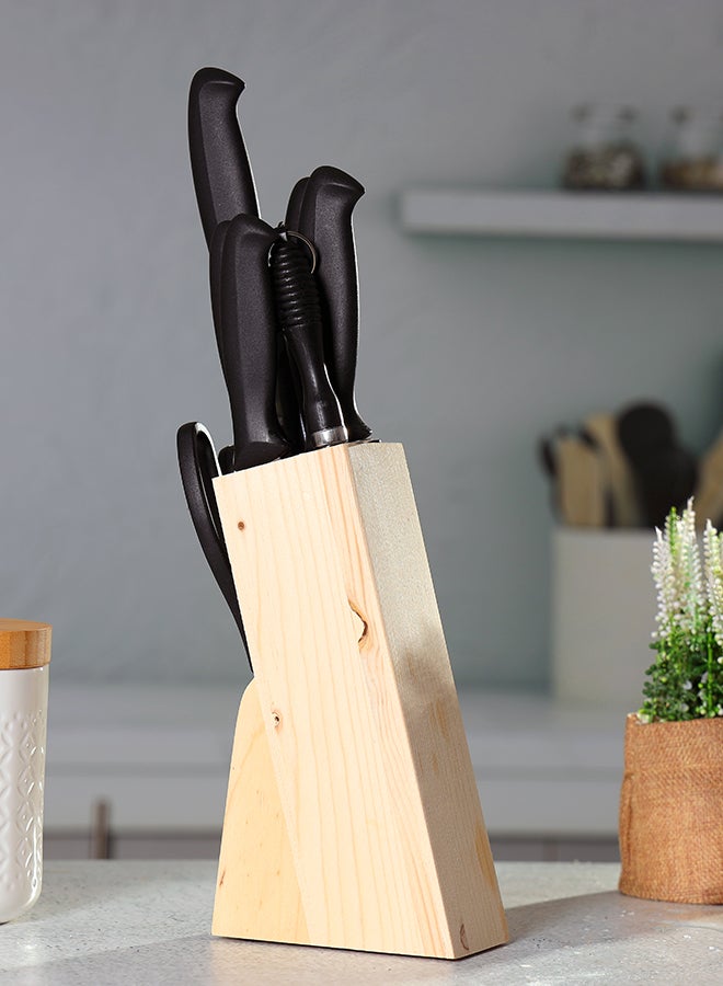 رويال فورد طقم سكاكين مطبخ مكون من 8 قطع مع كتلة خشبية، مقص متعدد الأغراض RF10229، مبراة سكاكين، مجموعة مطبخ الكل في 1 للتقطيع والتقطيع والتقطيع والتقطيع - Image 3