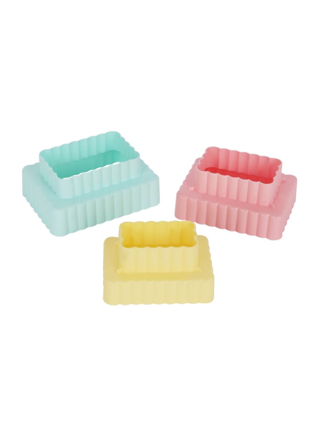 Royalford Double Side Cookie Cutter 3pcs PP Polymer Cutter RF10965 Rectangular Shape Cookie Cutter Baking Tools & Accessories Soft Edge Cookie Cutter Multicolour 10x7x4.5cm  - Image 1
