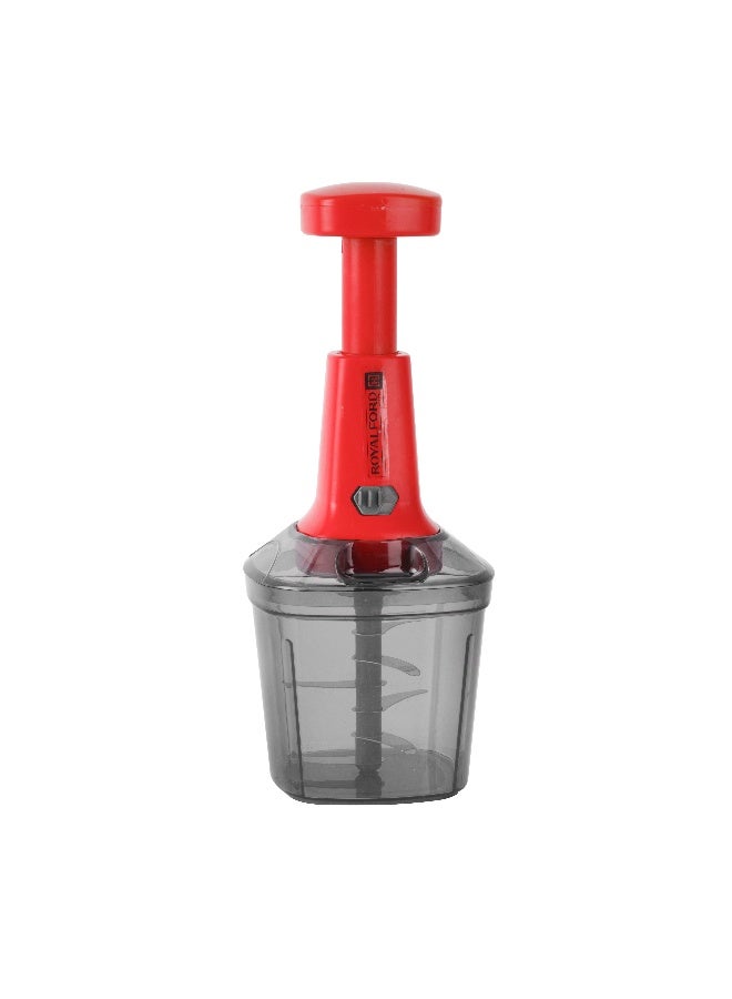 Royalford Push Chopper 6-Tier Ss Blade Set Fast And Effective Chopping Container Large Capacity Assorted 1000ml  - Image 2