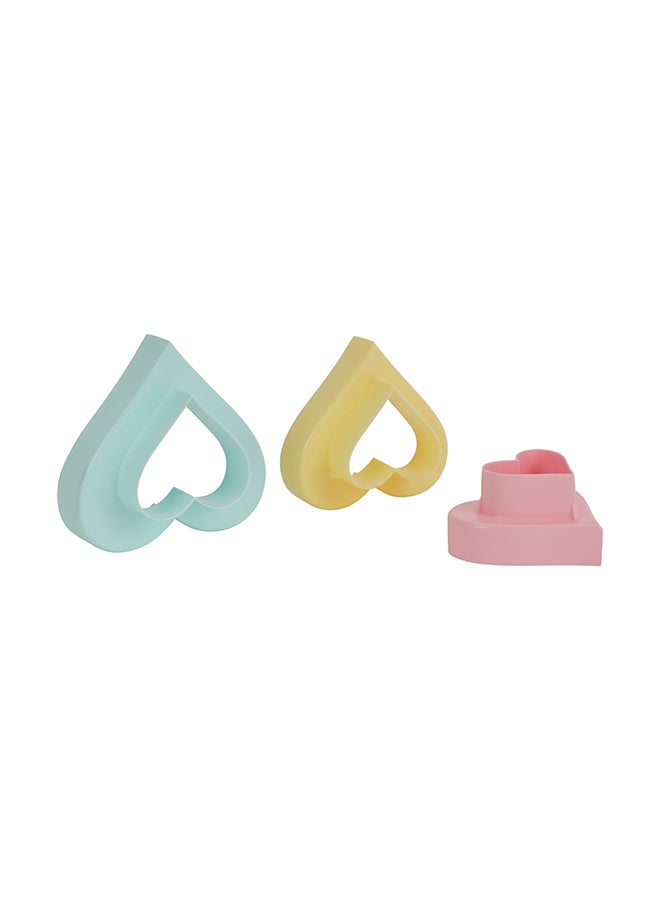 Royalford - 3-Piece Heart Shaped Double Side Cookie Cutter, Bpa Free & Odor Free Multicolour 10x10x4cm - Image 1