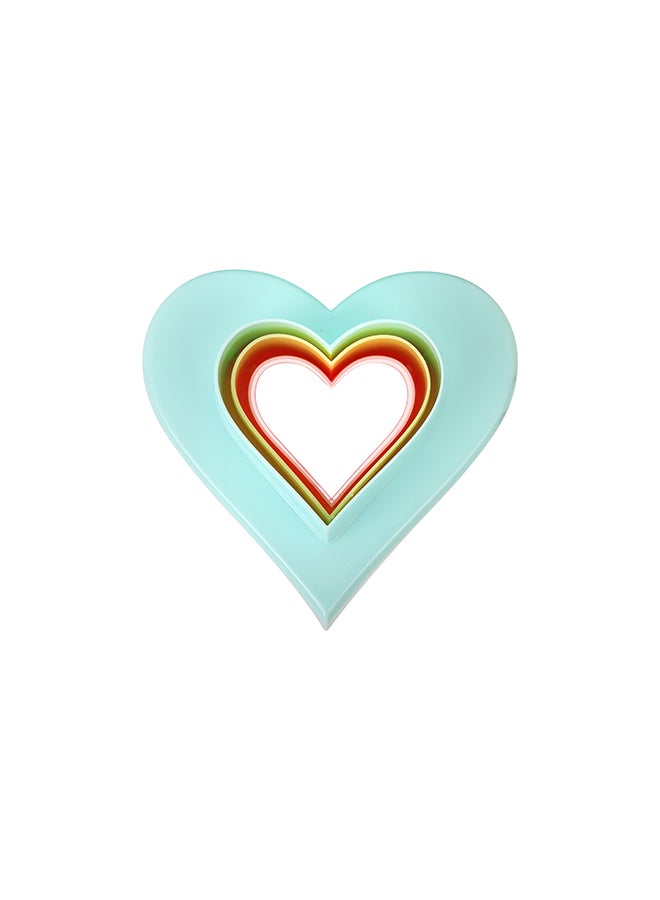 Royalford - 3-Piece Heart Shaped Double Side Cookie Cutter, Bpa Free & Odor Free Multicolour 10x10x4cm - Image 1