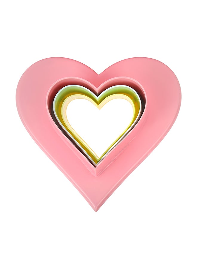 Royalford - 3-Piece Heart Shaped Double Side Cookie Cutter, Bpa Free & Odor Free Multicolour 10x10x4cm - Image 1