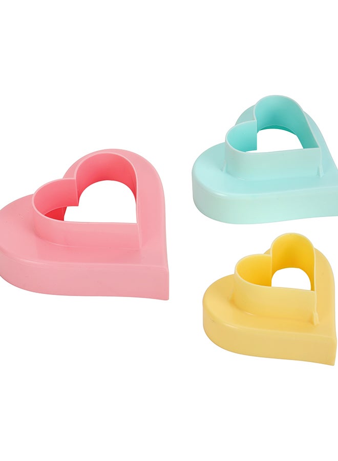 Royalford - 3-Piece Heart Shaped Double Side Cookie Cutter, Bpa Free & Odor Free Multicolour 10x10x4cm - Image 1