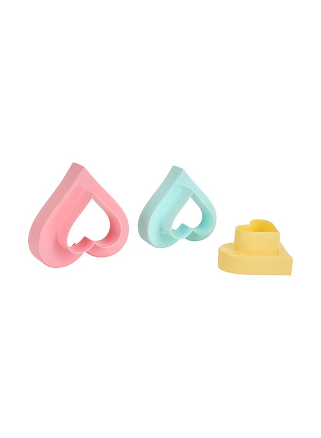 Royalford - 3-Piece Heart Shaped Double Side Cookie Cutter, Bpa Free & Odor Free Multicolour 10x10x4cm - Image 1