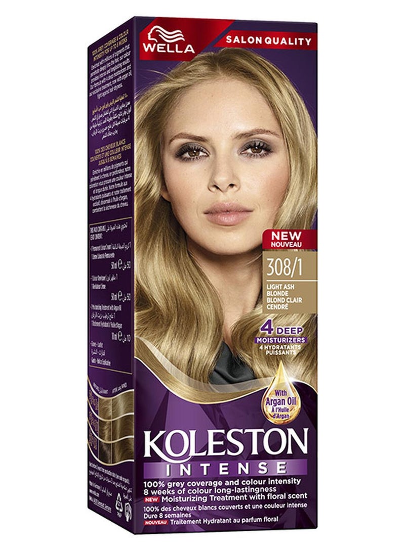 WELLA Koleston Intense Hair Color 308/1 Light Ash Blonde - Image 1