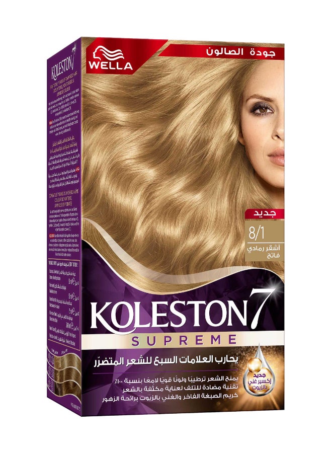 WELLA Koleston Supreme Hair Color 8/1 Light Ash Blonde  - Image 3