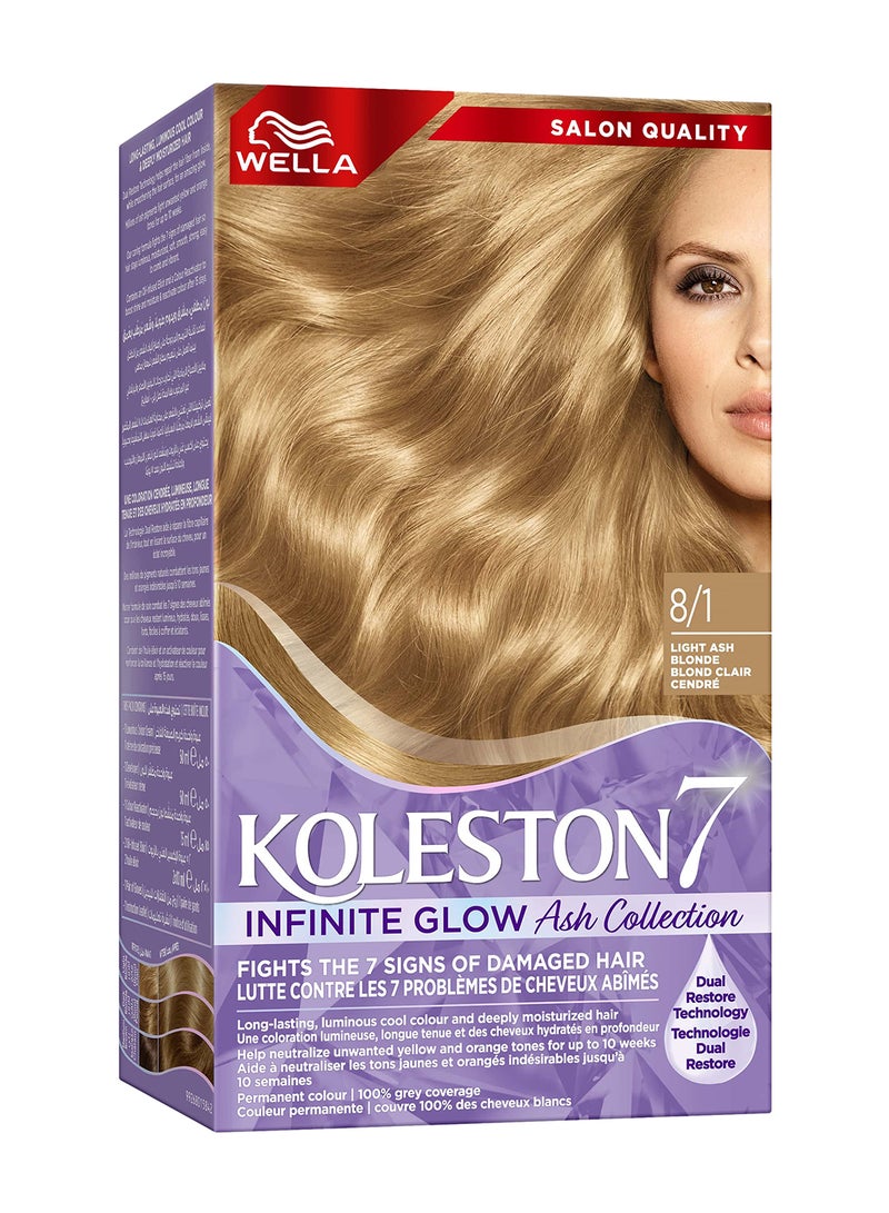 WELLA Koleston Supreme Hair Color 8/1 Light Ash Blonde  - Image 1