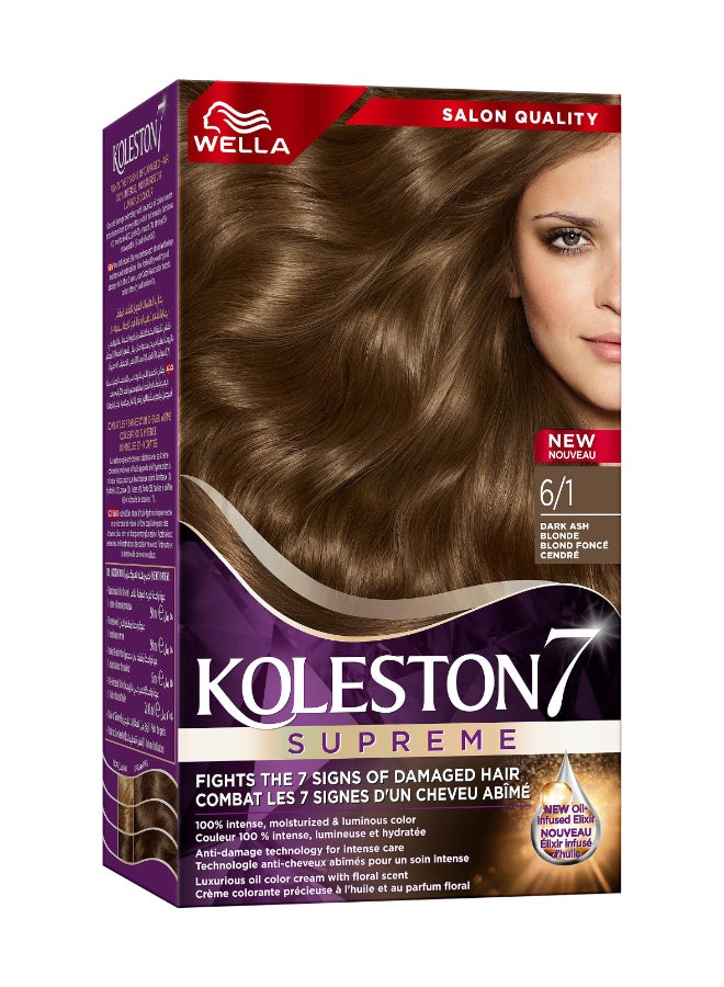 WELLA Koleston Supreme Hair Color 6/1 Dark Ash Blonde 