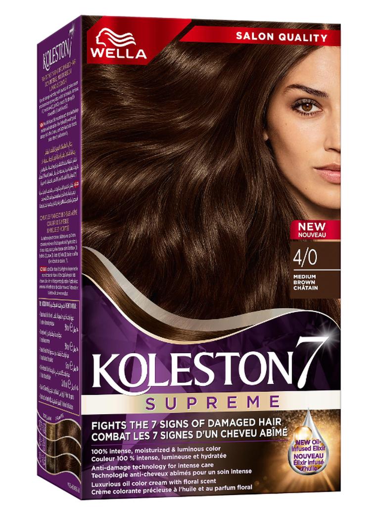 WELLA Koleston Supreme Hair Color 4/0 Medium Brown - Image 1