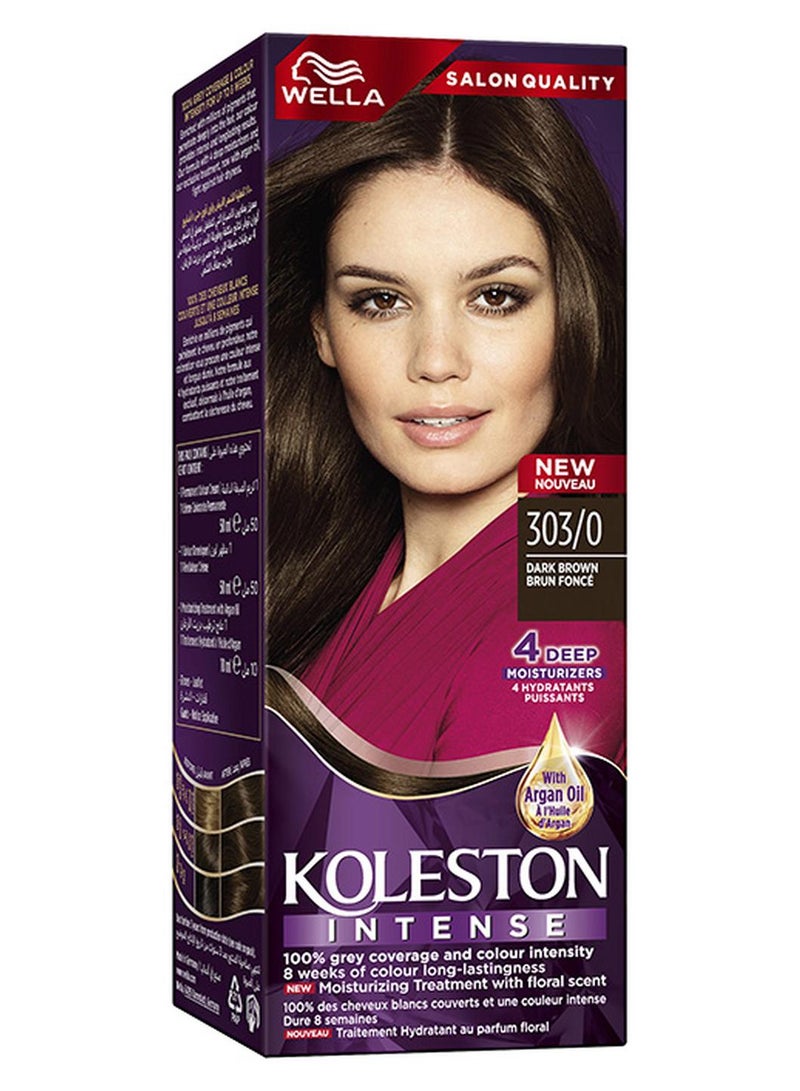 WELLA Koleston Intense Hair Color 303/0 Dark Brown - Image 1