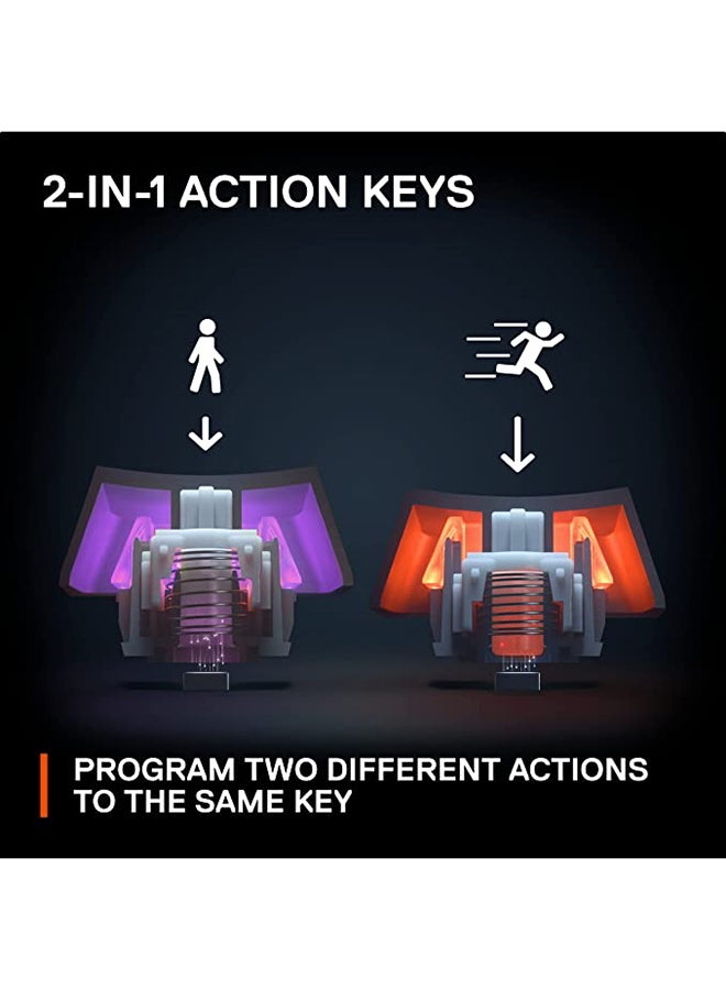 ستيل سيريز لوحة مفاتيح الألعاب الميكانيكية اللاسلكية SteelSeries Apex Pro Mini - أسرع لوحة مفاتيح في العالم - تشغيل قابل للتعديل - عامل شكل مدمج بنسبة 60% - RGB - أغطية مفاتيح PBT - بلوتوث 5.0 - 2.4 جيجا هرتز - USB-C - Image 5