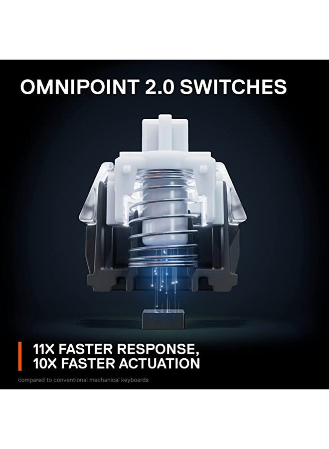 ستيل سيريز لوحة مفاتيح الألعاب الميكانيكية اللاسلكية SteelSeries Apex Pro Mini - أسرع لوحة مفاتيح في العالم - تشغيل قابل للتعديل - عامل شكل مدمج بنسبة 60% - RGB - أغطية مفاتيح PBT - بلوتوث 5.0 - 2.4 جيجا هرتز - USB-C - Image 3