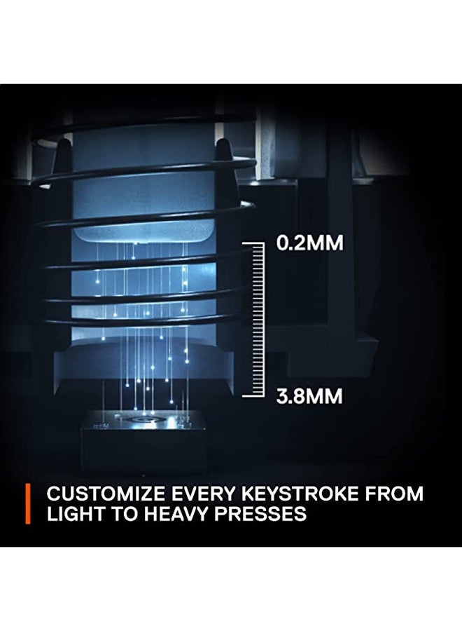 ستيل سيريز لوحة مفاتيح الألعاب الميكانيكية اللاسلكية SteelSeries Apex Pro Mini - أسرع لوحة مفاتيح في العالم - تشغيل قابل للتعديل - عامل شكل مدمج بنسبة 60% - RGB - أغطية مفاتيح PBT - بلوتوث 5.0 - 2.4 جيجا هرتز - USB-C - Image 4