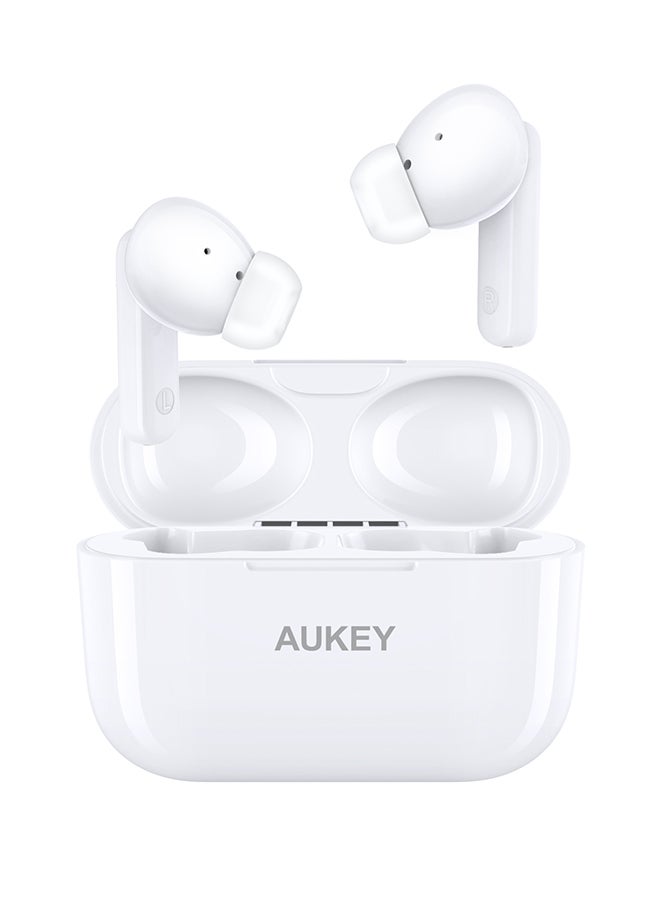 Aukey - True Wireless Earbuds، BT5.4, IPX5 Waterproof, 25 Hours battery Life, 3.6g Weight, EP-M1S White - Image 1