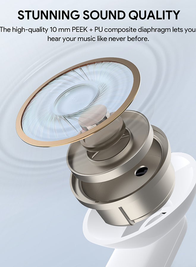 Aukey - True Wireless Earbuds، BT5.4, IPX5 Waterproof, 25 Hours battery Life, 3.6g Weight, EP-M1S White - Image 1