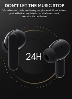 Aukey True Wireless Earbuds with ANC Active Noise Cancellation، BT 5.2, IPX5 Waterproof Battery Life 24 hours, 4g Weight, EP-M1NC Black  - Image 4