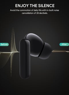 Aukey True Wireless Earbuds with ANC Active Noise Cancellation، BT 5.2, IPX5 Waterproof Battery Life 24 hours, 4g Weight, EP-M1NC Black  - Image 5