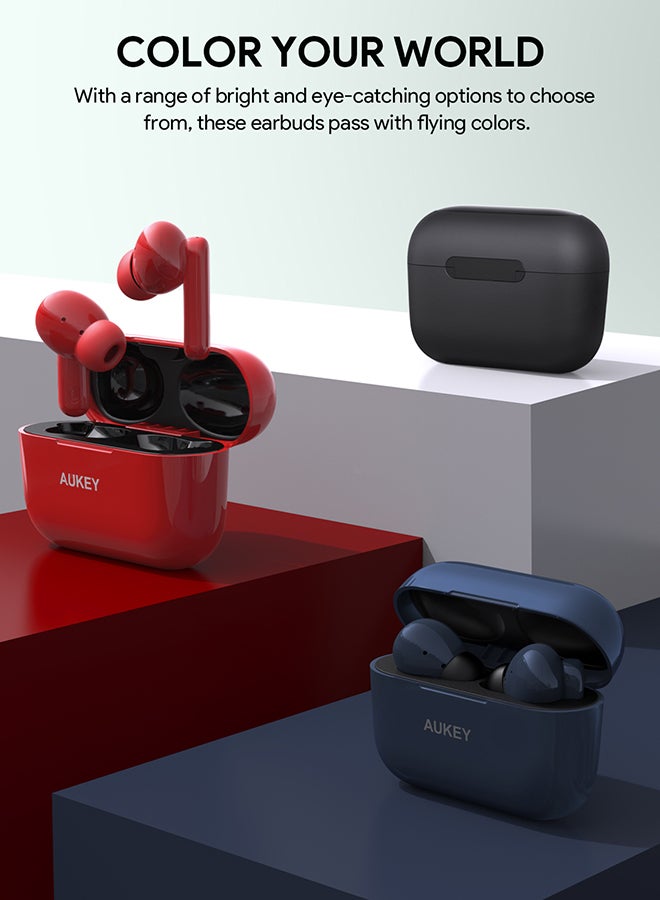 Aukey - True Wireless Earbuds، BT5.4, IPX5 Waterproof, 25 Hours battery Life, 3.6g Weight, EP-M1S Black - Image 1