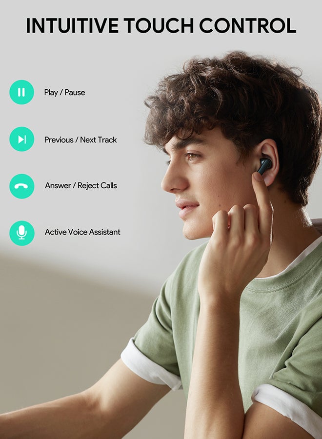Aukey - True Wireless Earbuds، BT5.4, IPX5 Waterproof, 25 Hours battery Life, 3.6g Weight, EP-M1S Black - Image 1